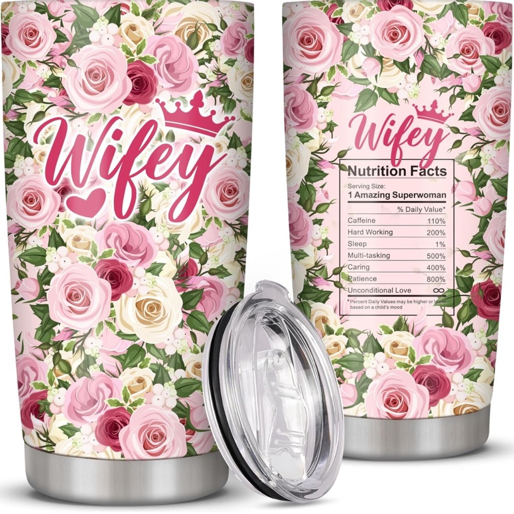 Valentines Day 20 oz Tumbler flowers
